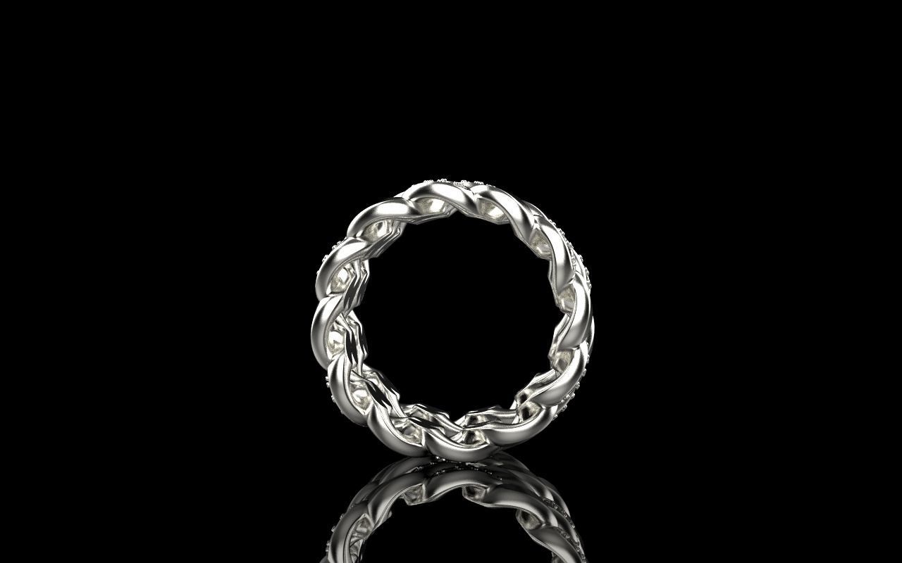 Cuban chain ring  Size 17 V2 3D print model_9