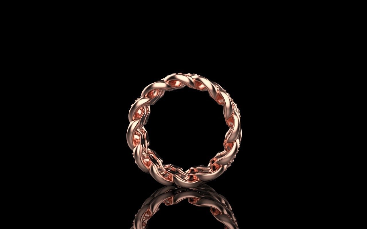 Cuban chain ring  Size 17 V2 3D print model_10