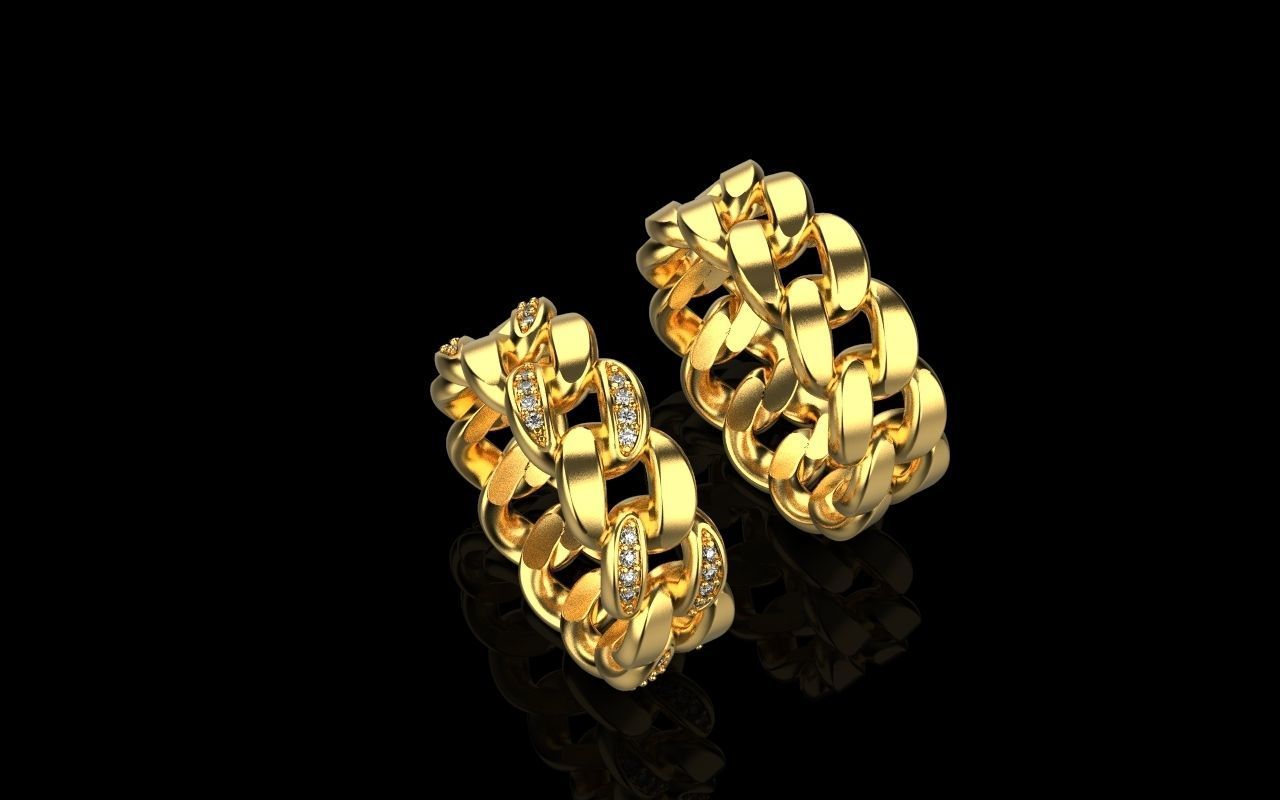 Cuban chain ring  Size 17 V2 3D print model_7