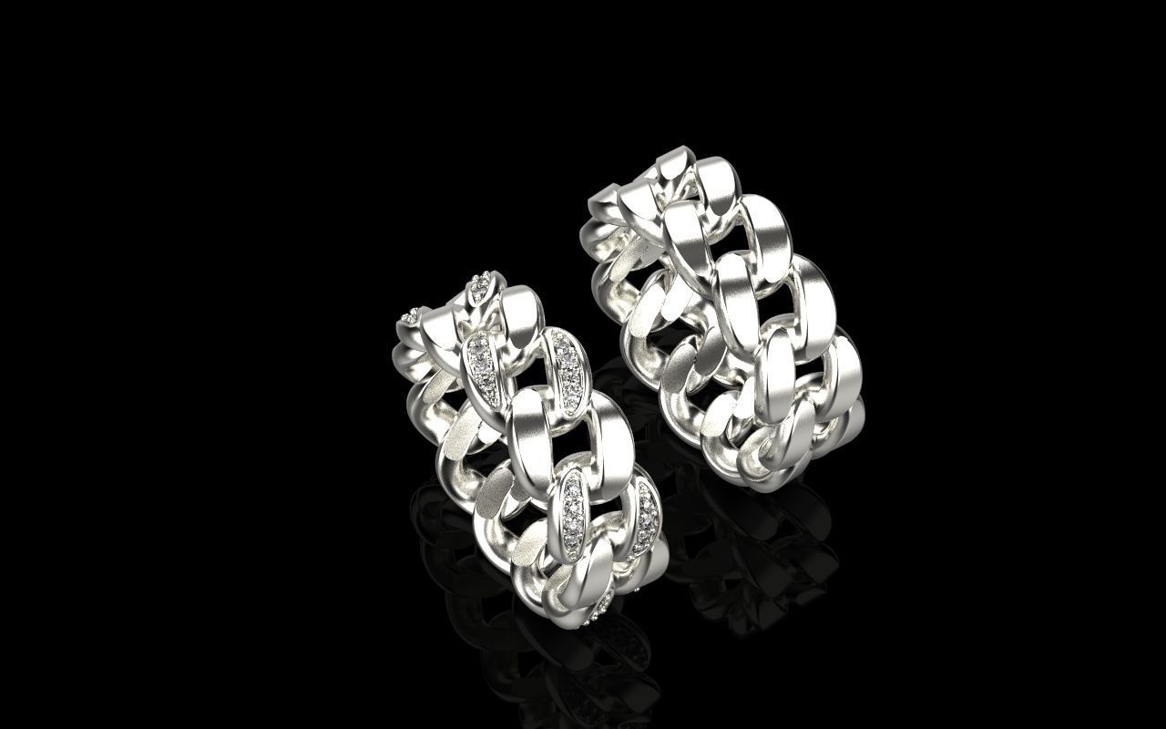 Cuban chain ring  Size 17 V2 3D print model_8