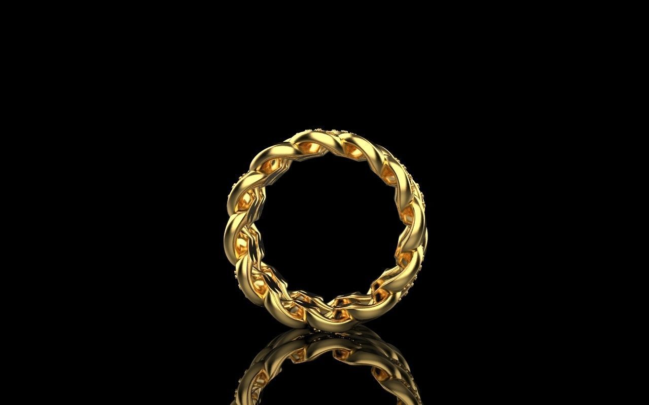 Cuban chain ring  Size 17 V2 3D print model_11