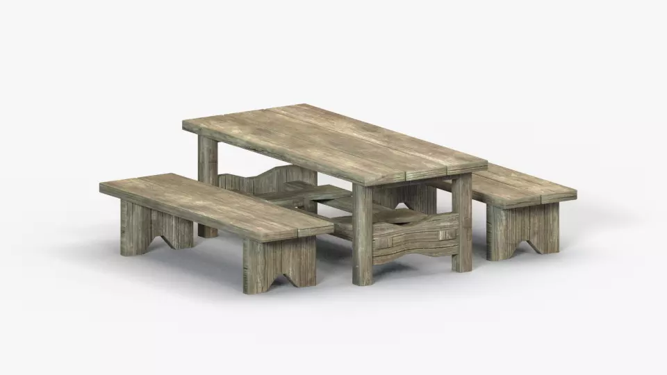 wood old table Free low-poly 3D model
