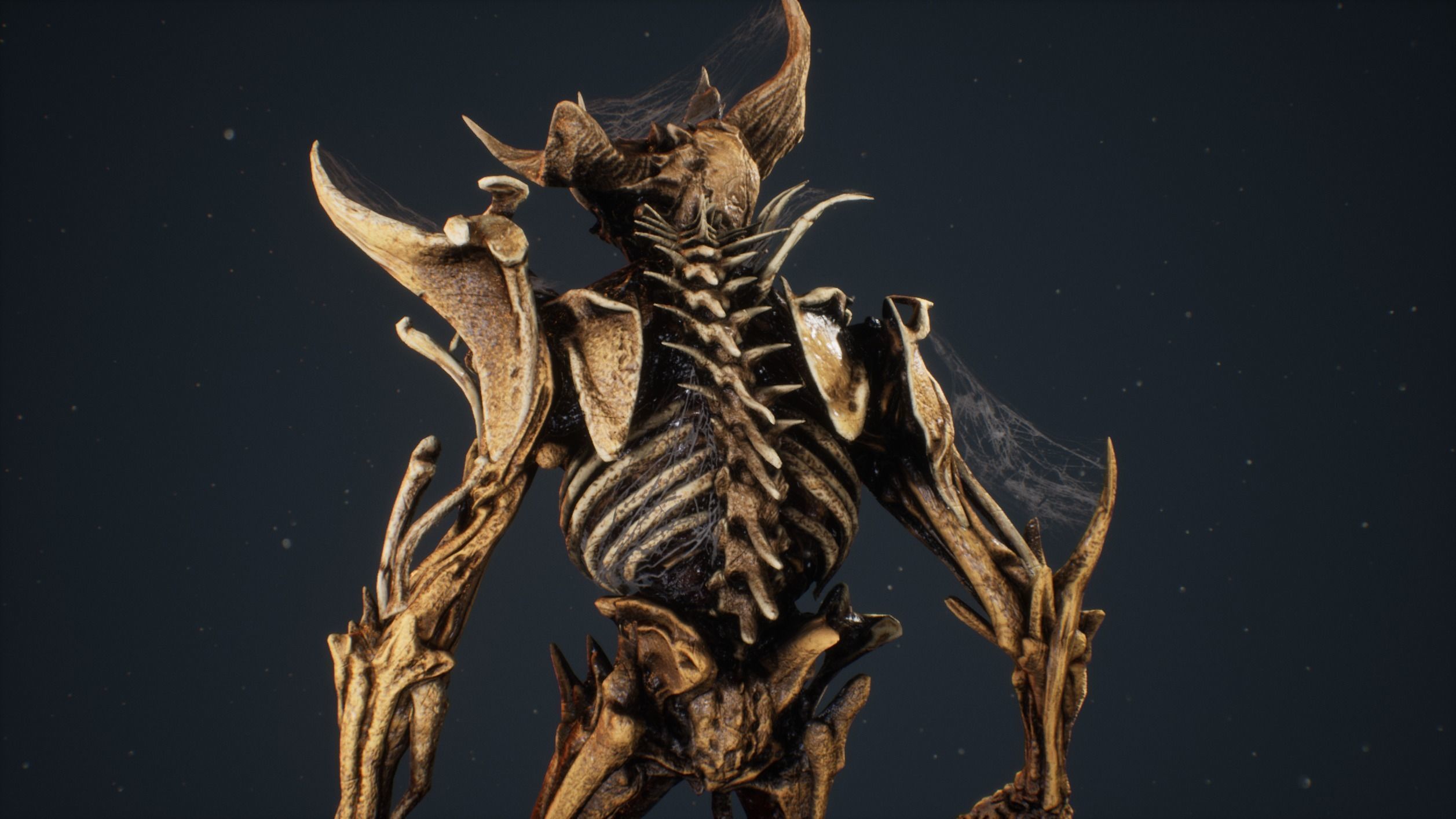 3D model Demon 7 skeleton bone creature VR / AR / low-poly rigged ...