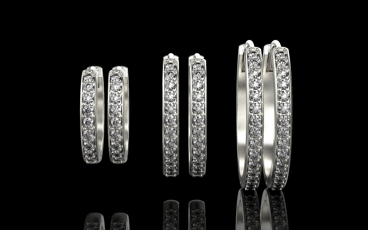 hoop earring 3 sizes model 60 3D print model_5