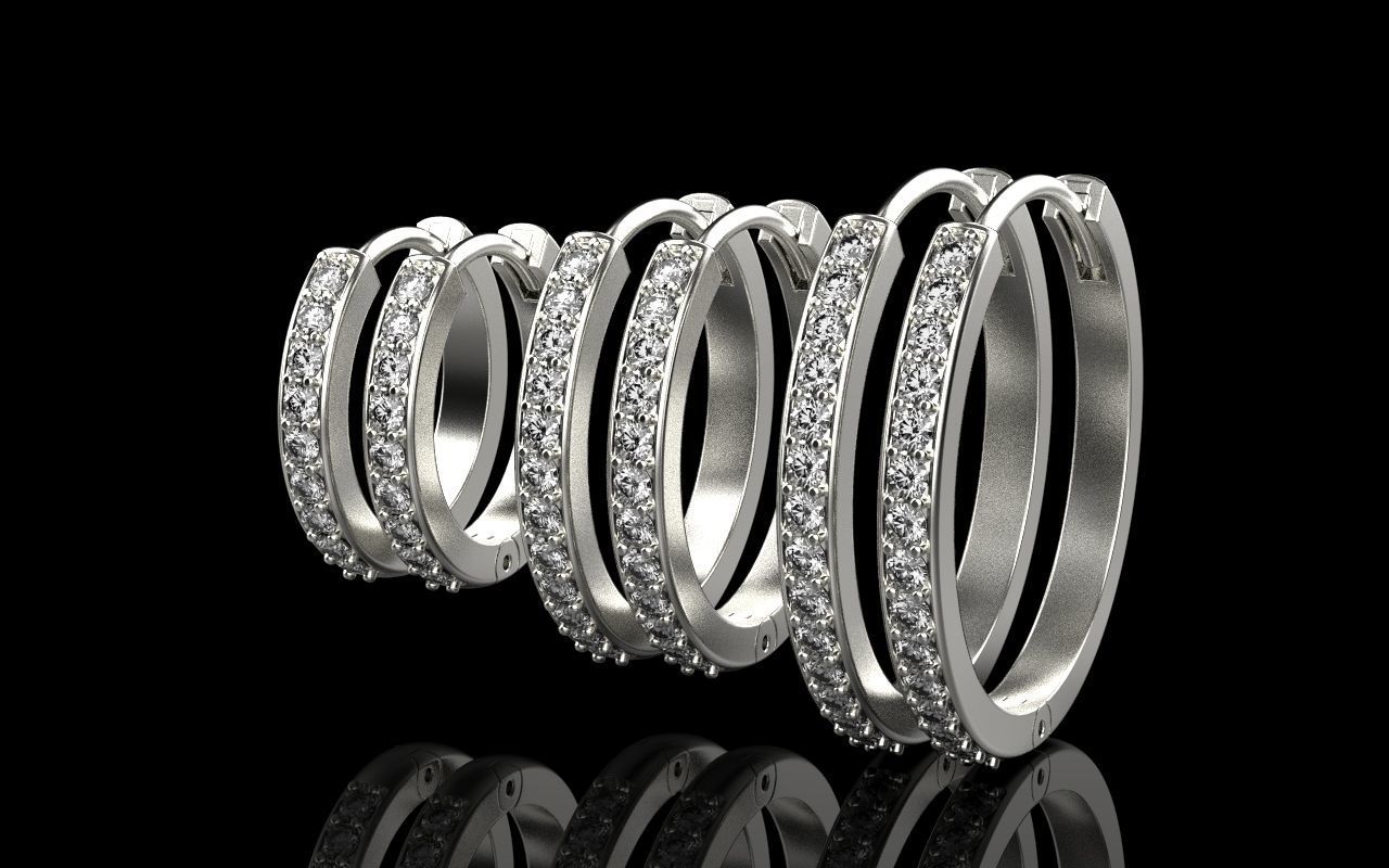 hoop earring 3 sizes model 60 3D print model_18
