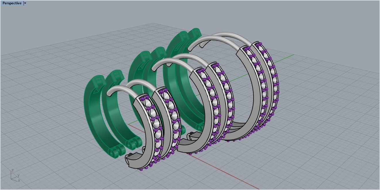 hoop earring 3 sizes model 60 3D print model_10