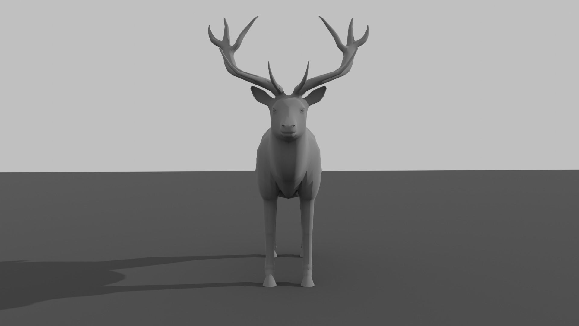 Deer LowPoly with antlers Low-poly 3D model_7