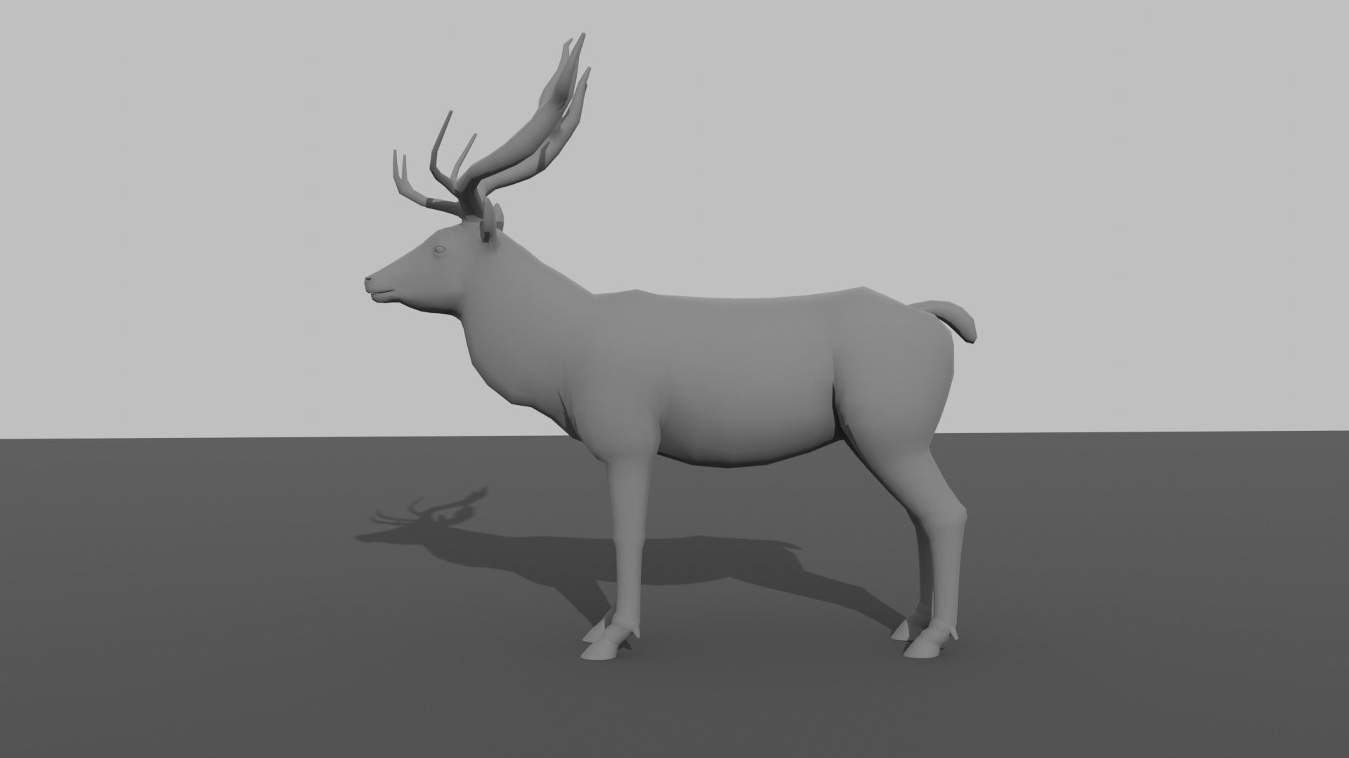 Deer LowPoly with antlers Low-poly 3D model_8