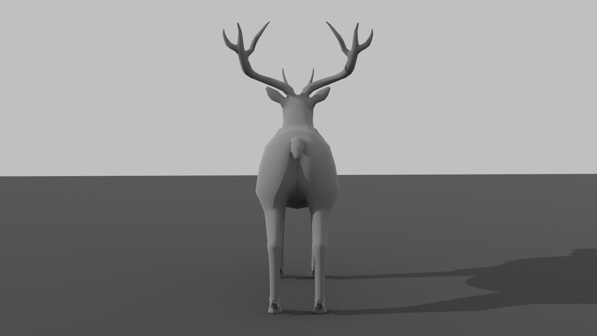 Deer LowPoly with antlers Low-poly 3D model_9