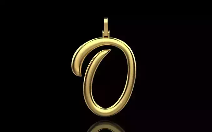 Letter O gold pendant