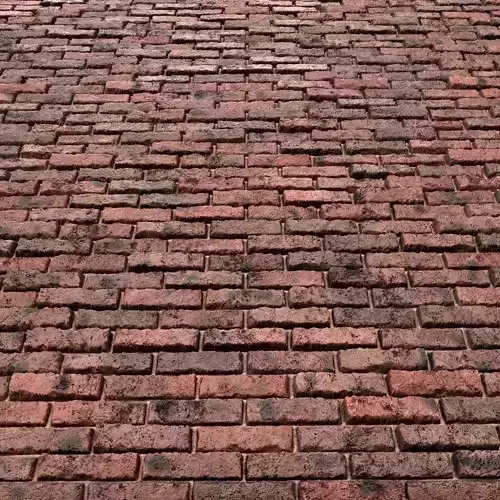 Red Grunge Brick Wall-PBR-01