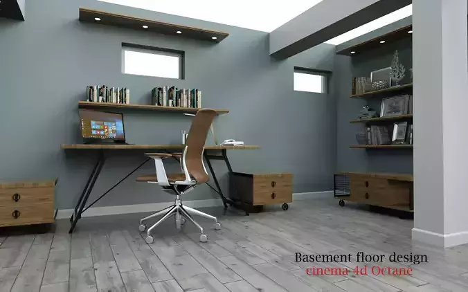 basement floor design 3D model