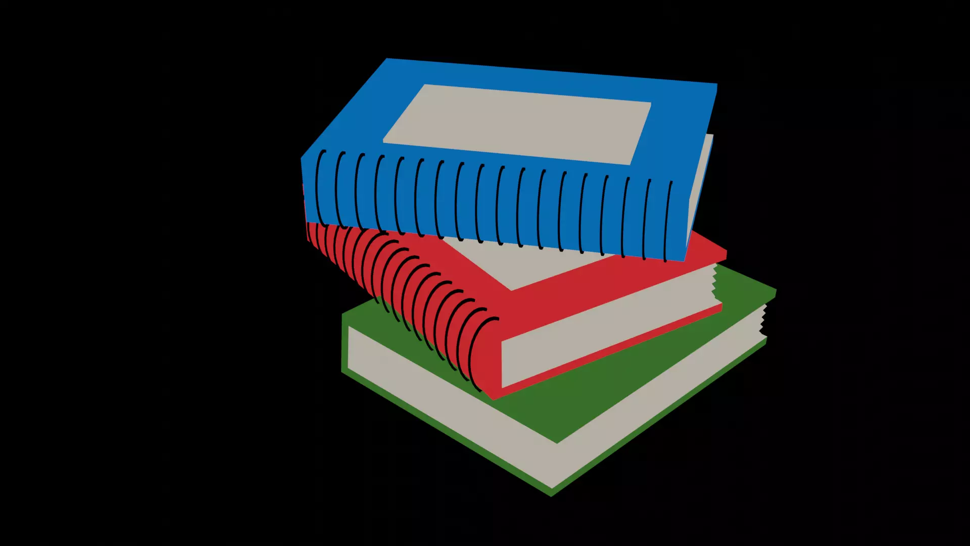 LOW POLY BOOKS stack of Low-poly 3D model_0