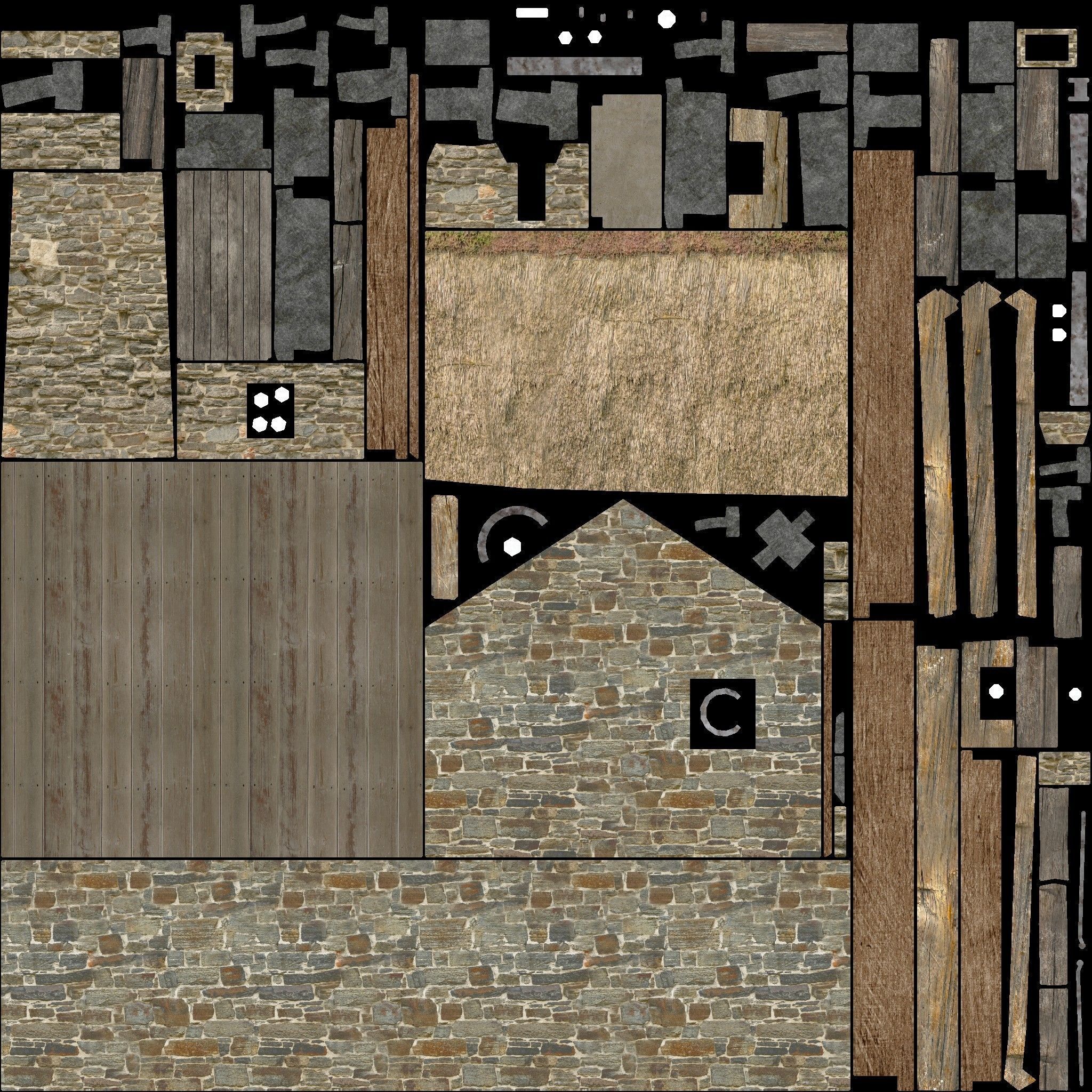 Medieval house Low-poly 3D model_6