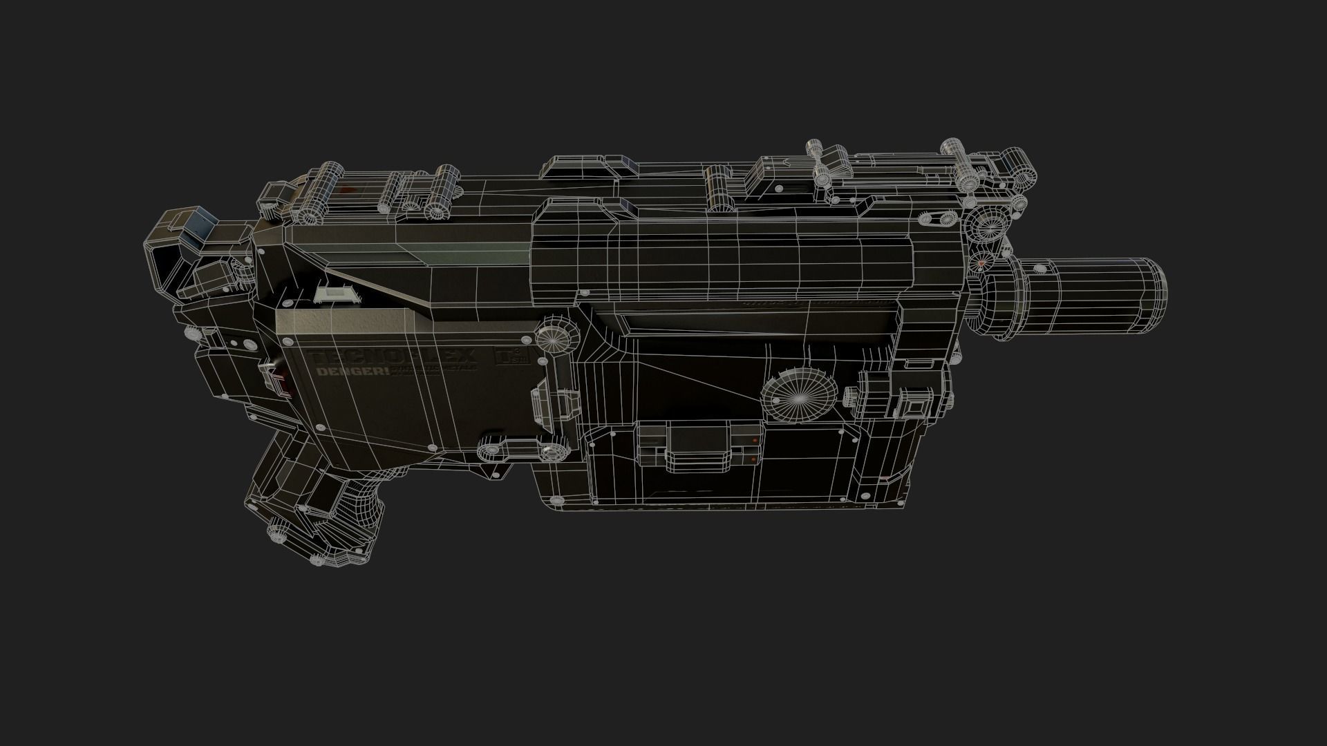 Gun Sci-Fi Low-poly 3D model_11