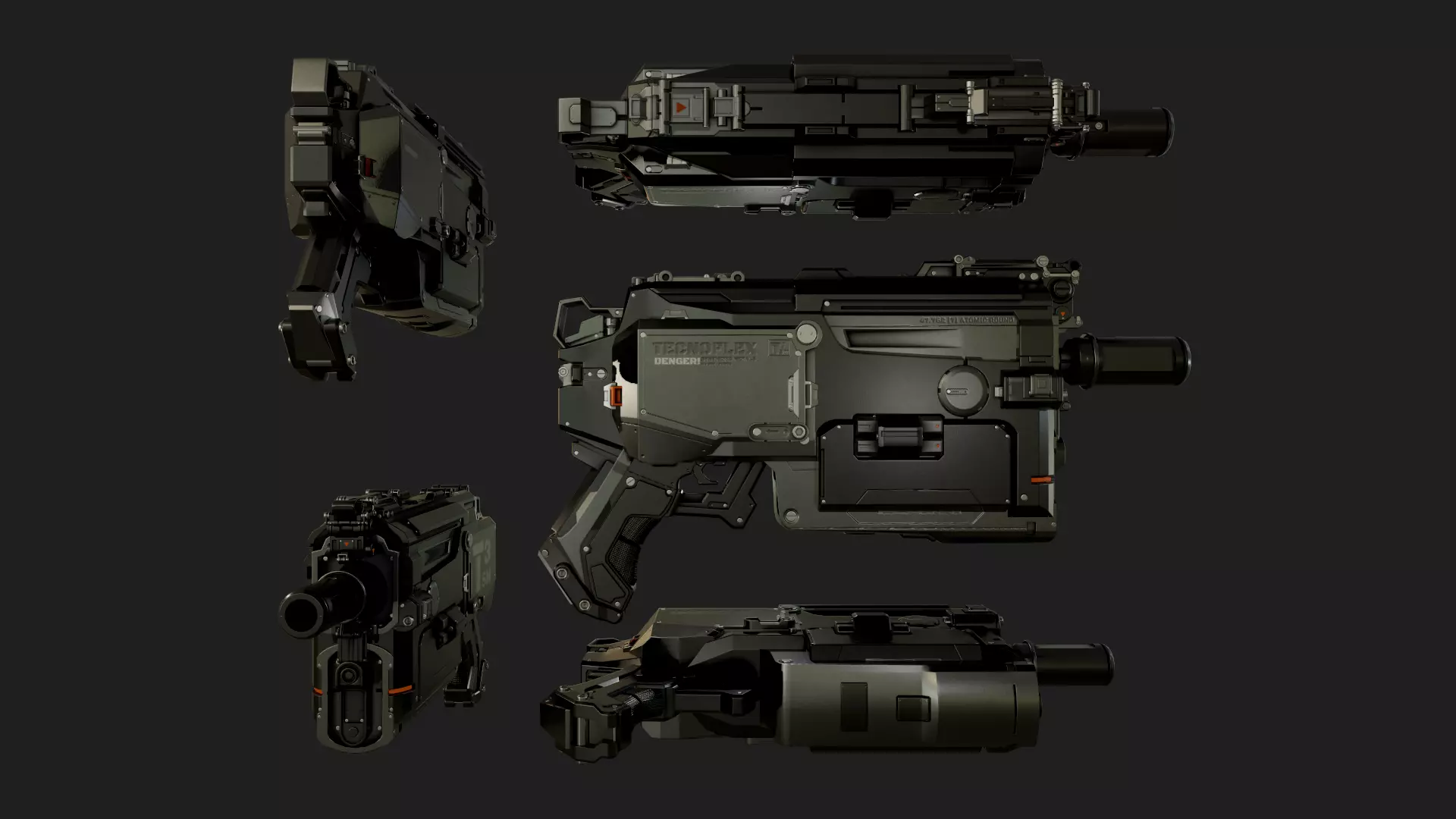 Gun Sci-Fi Low-poly 3D model_0