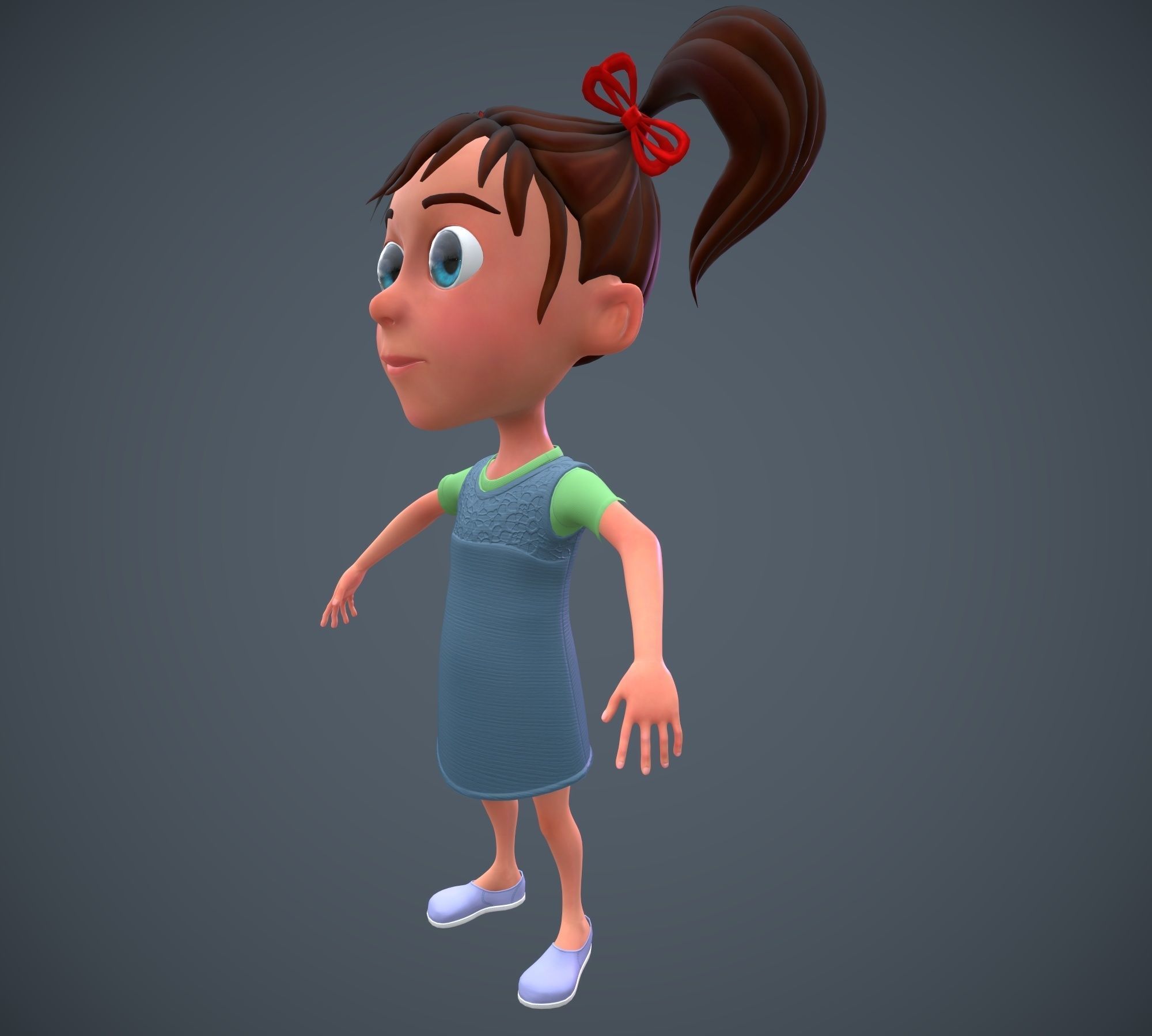 3D model cartoon girl VR / AR / low-poly | CGTrader