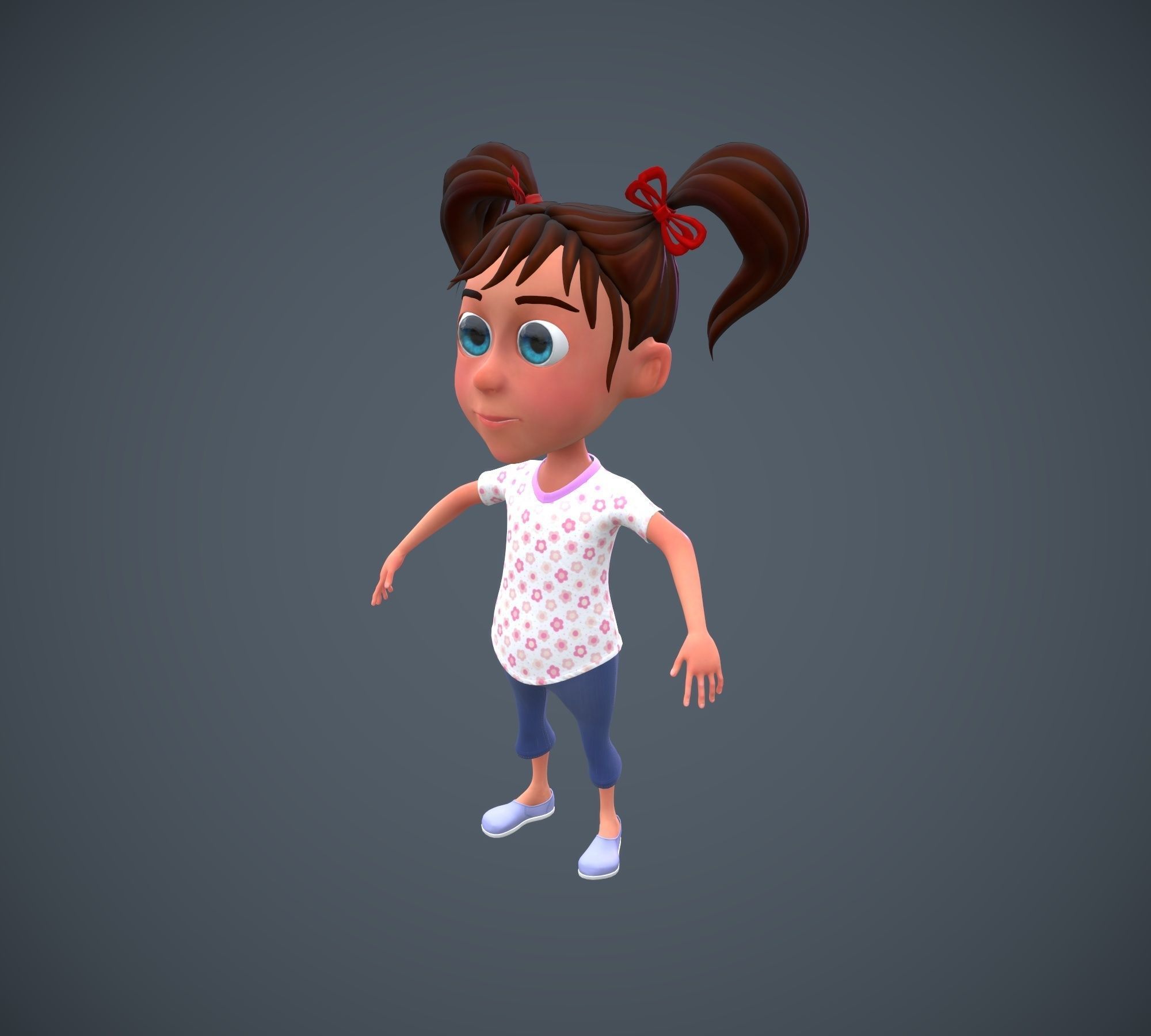 3D model cartoon girl VR / AR / low-poly | CGTrader