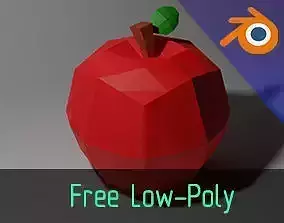 Low Poly apple polygonal