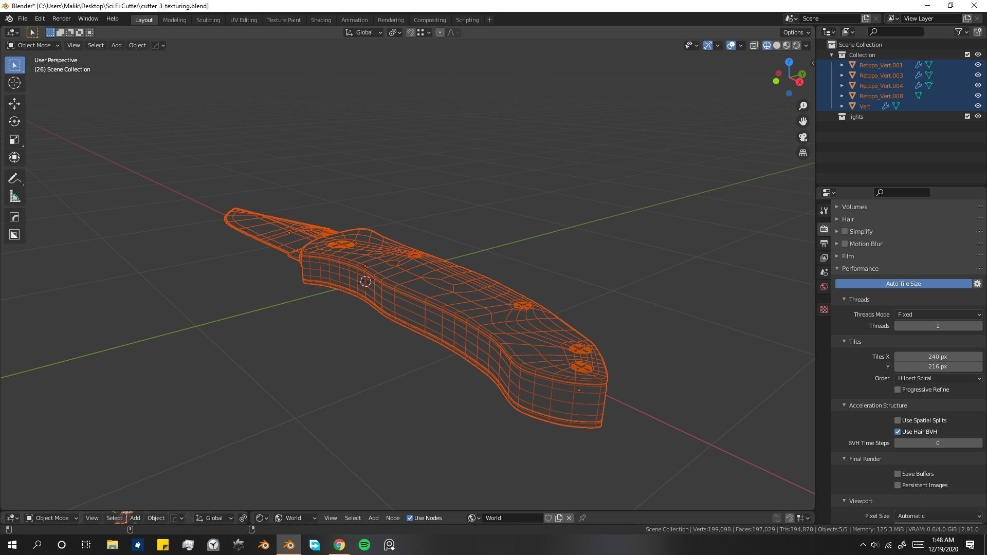 Drop point pocket Knife 3D model_8