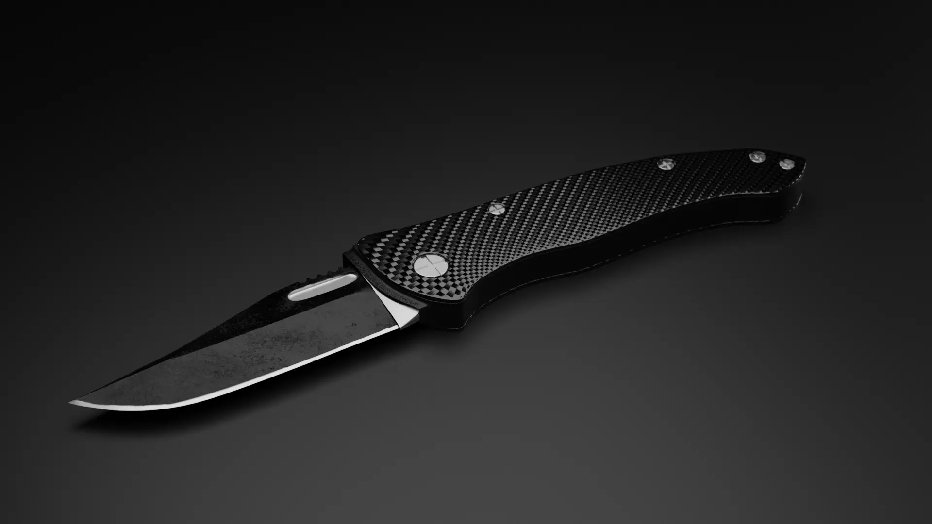 Drop point pocket Knife 3D model_0
