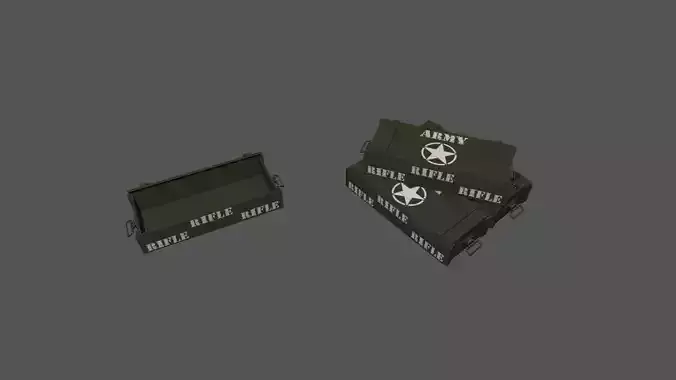 Army Military box Free low-poly 3D model