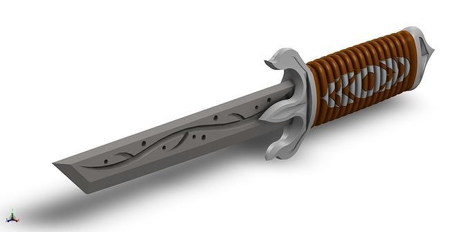 Scroll Dagger - 397mm in length - just over 15 inches in length 3D print model