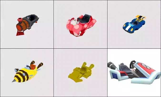 Cartoon - vehicles Low-poly 3D model