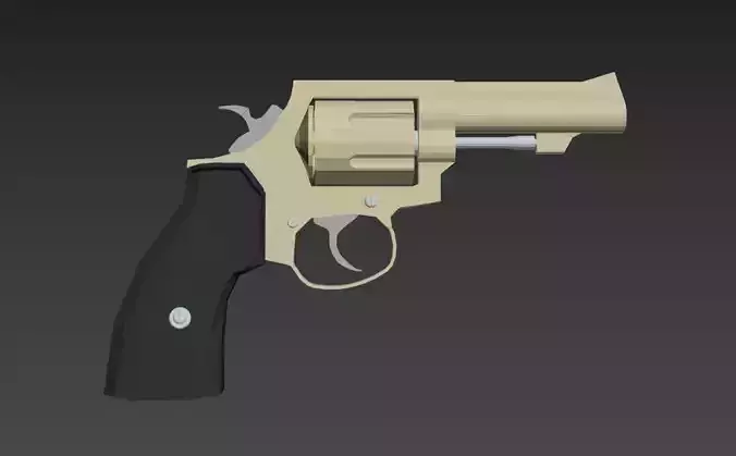 Revolver Gun Model 3DS MAX File 3D Print 3D print model
