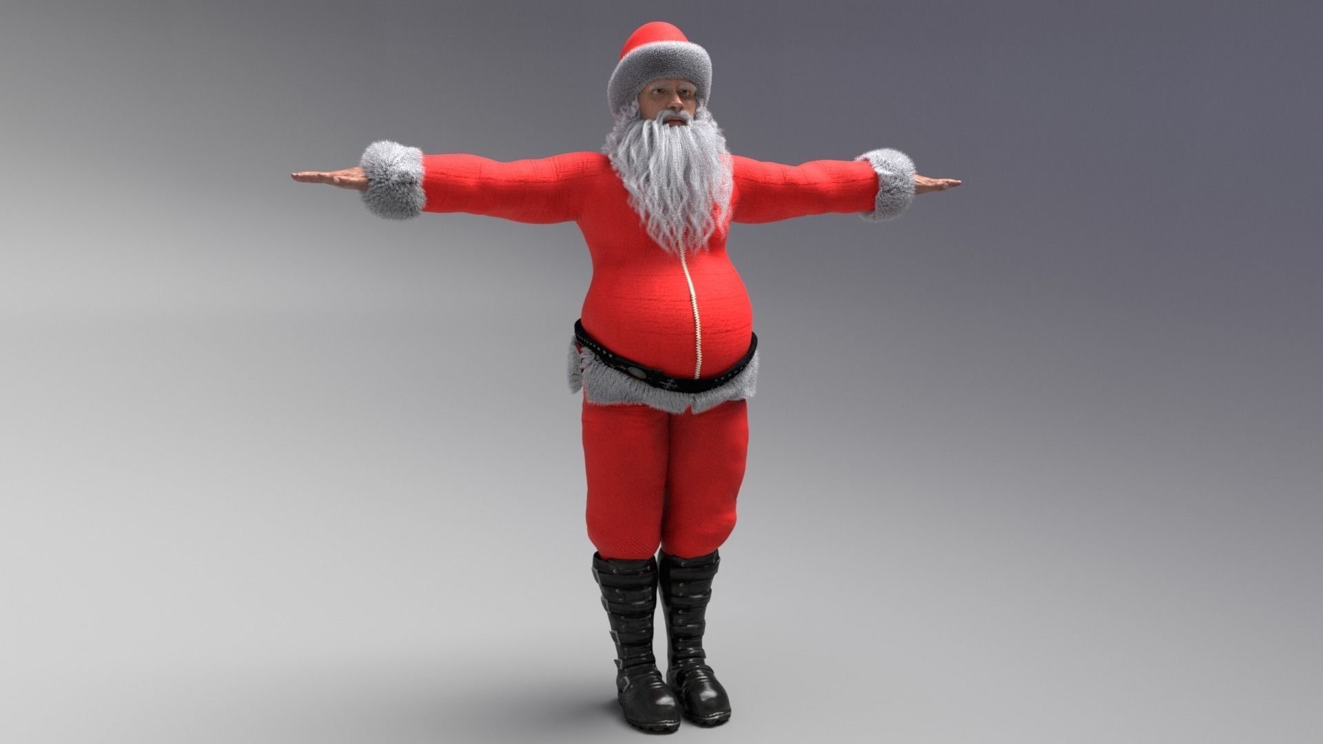 Santa rigged 3d model Low-poly 3D model_1