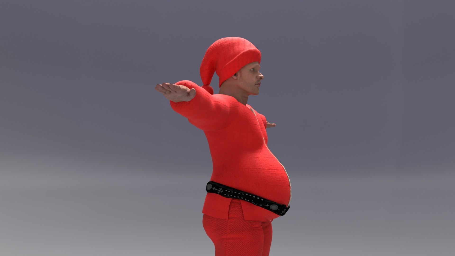 Santa rigged 3d model Low-poly 3D model_14