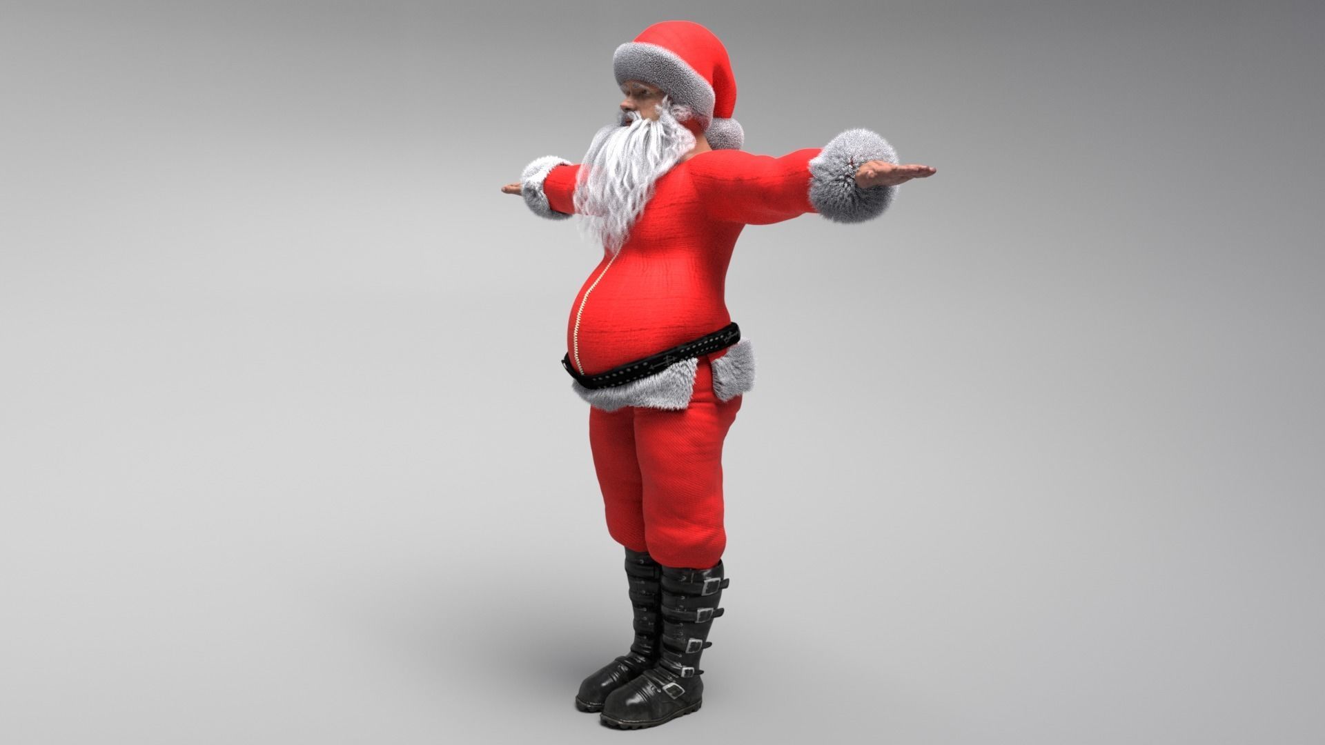 Santa rigged 3d model Low-poly 3D model_4