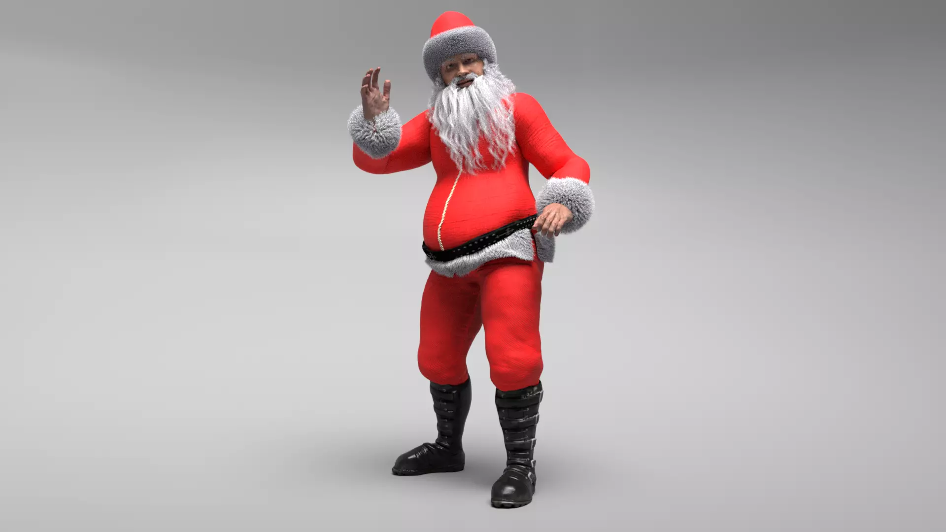 Santa rigged 3d model Low-poly 3D model_0