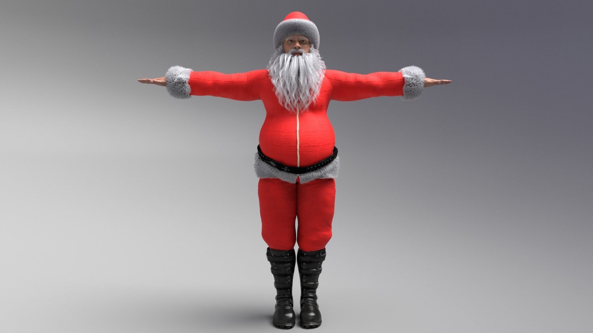 Santa rigged 3d model Low-poly 3D model_2