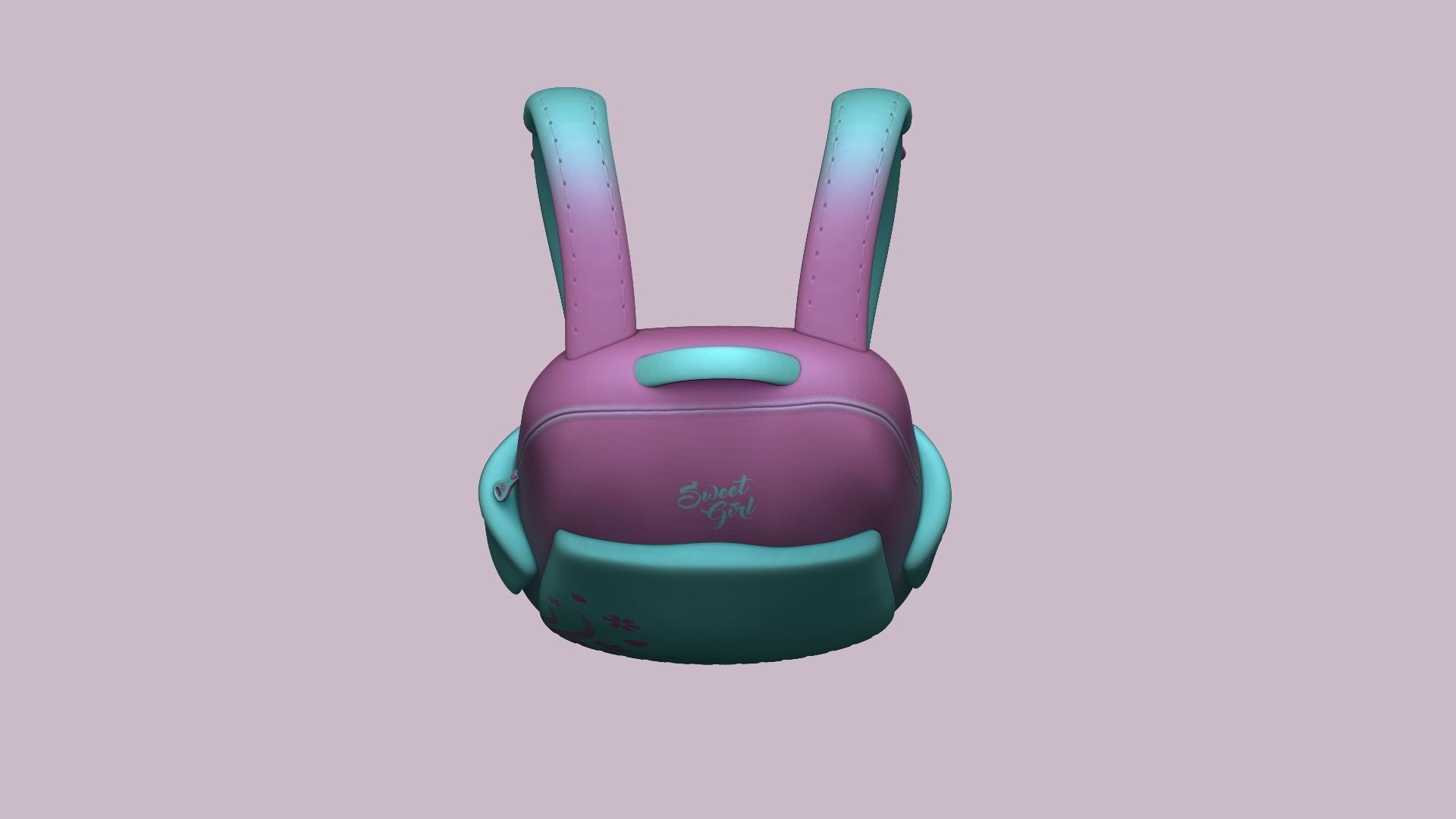 Sweet Girl Backpack - Female Character Accessory Low-poly 3D model_6