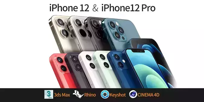 Apple iPhone 12 and 12 pro 3D model 3D model