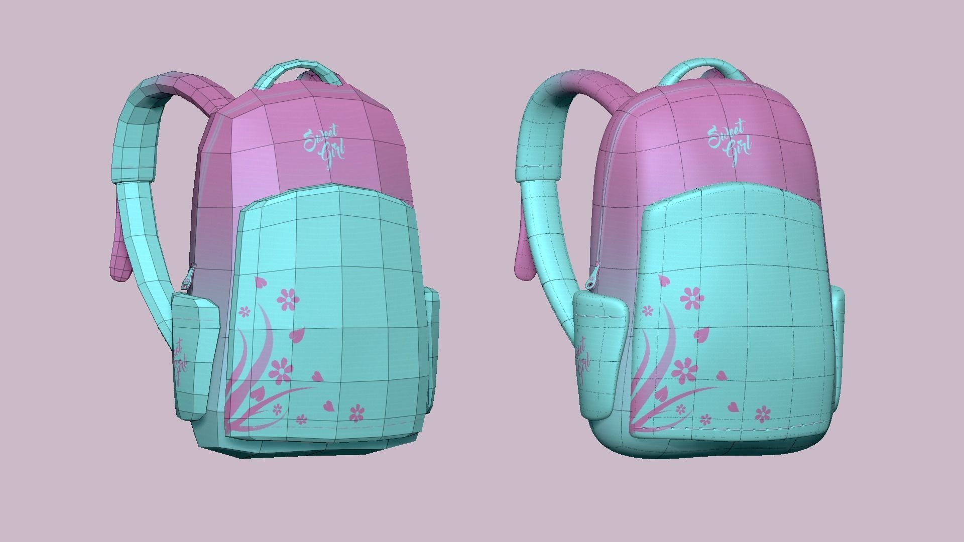 05 Girl Backpack - Female Character 3D Model Collection_10