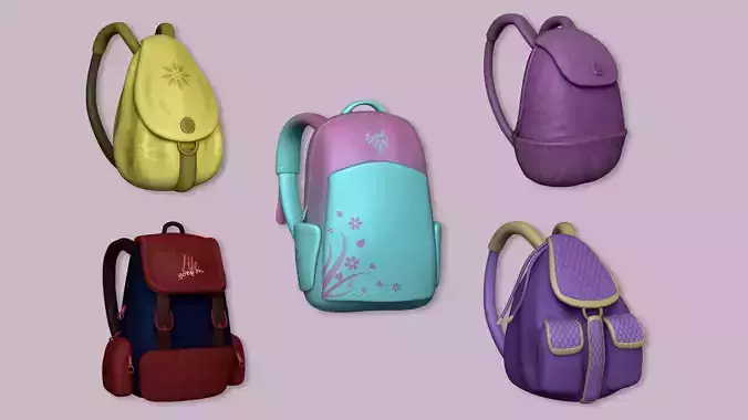 05 Girl Backpack - Female Character 3D Model Collection