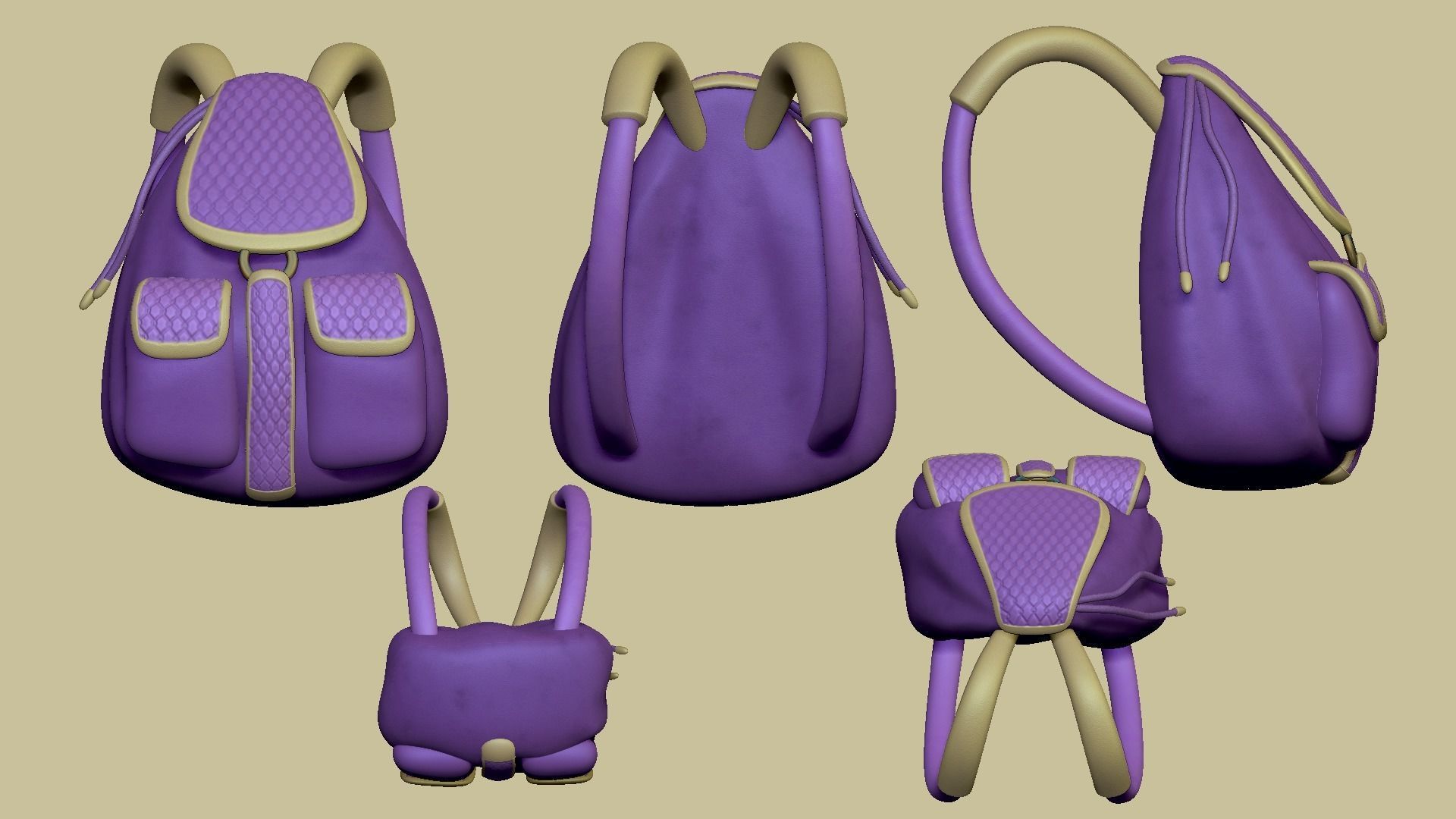 05 Girl Backpack - Female Character 3D Model Collection_17