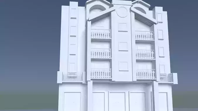 modern apartment building 3D print model