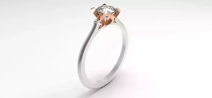 Flower Head 4 Prong Engagement Solitaire Ring