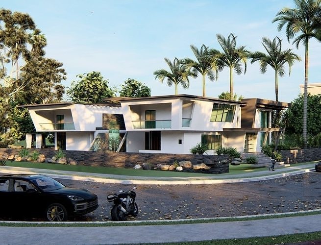 modern house fully furnished detailed model 3D model
