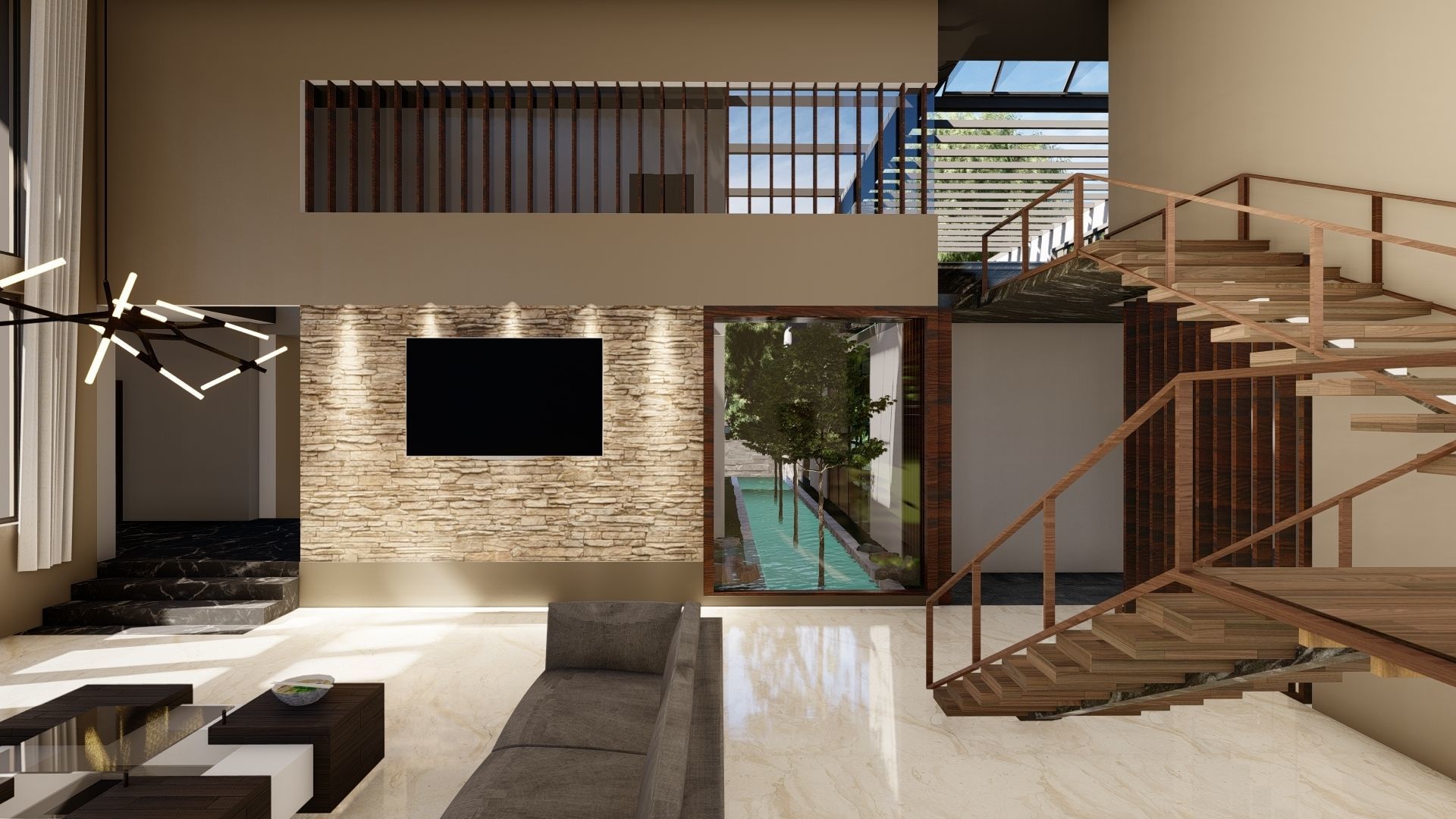 modern house fully furnished detailed model 3D model_24