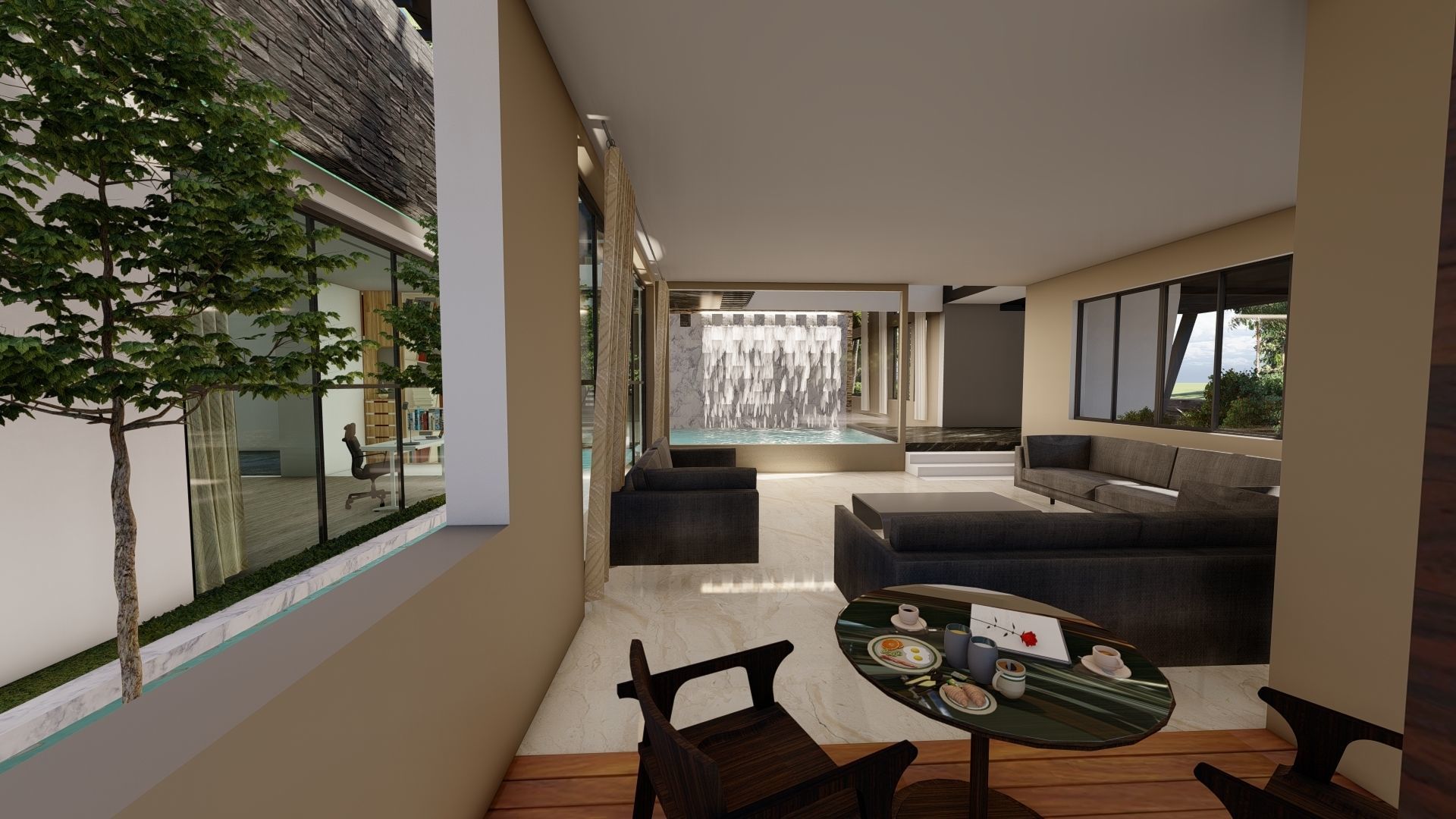 modern house fully furnished detailed model 3D model_18