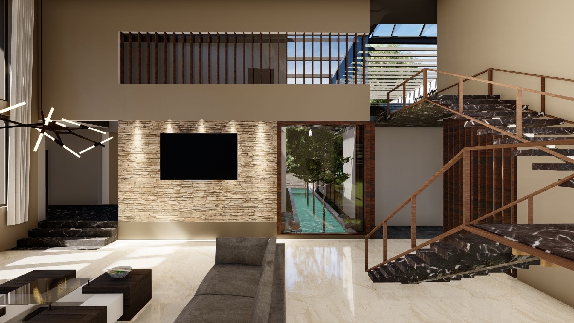 modern house fully furnished detailed model 3D model_23