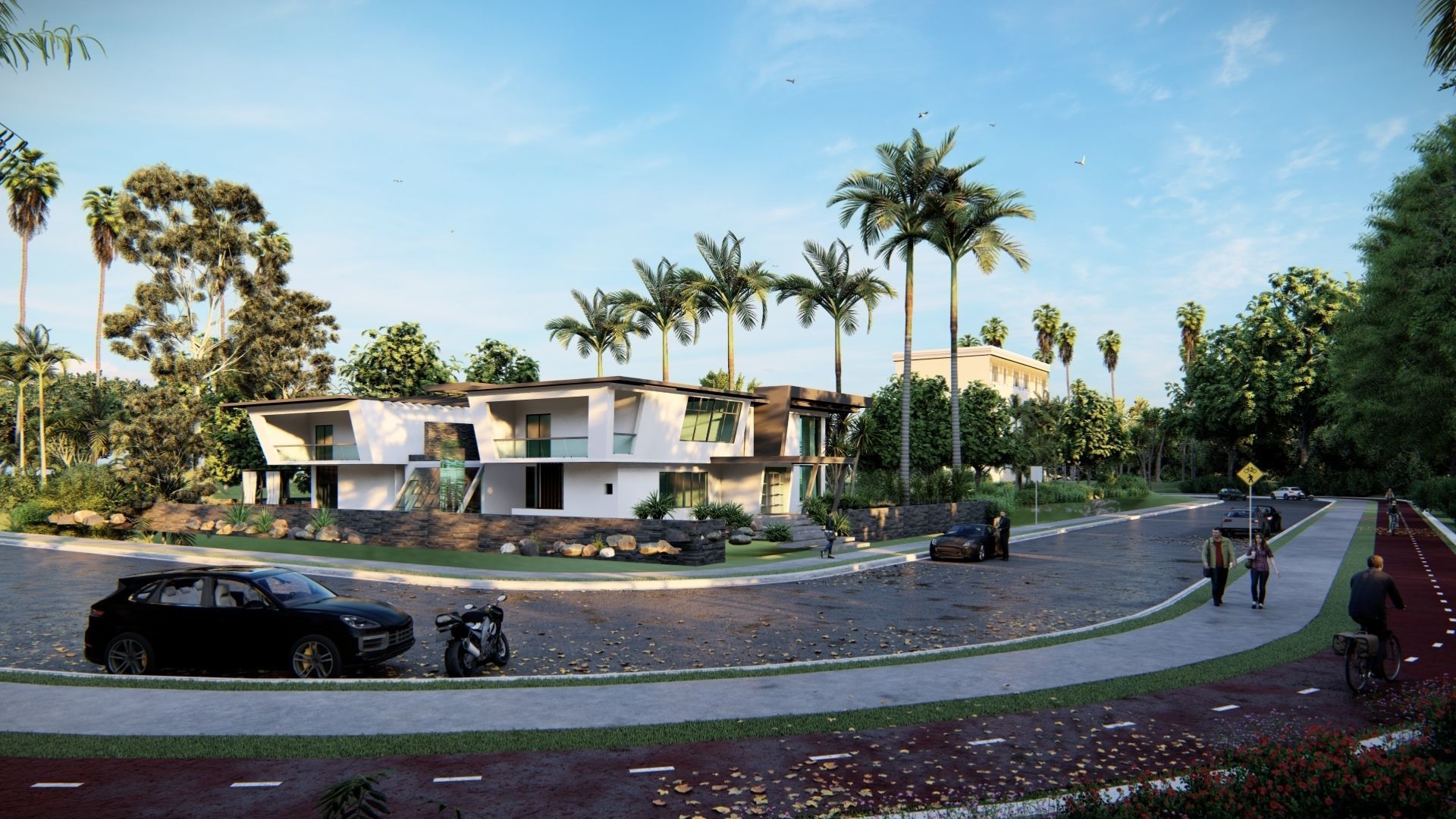 modern house fully furnished detailed model 3D model_1