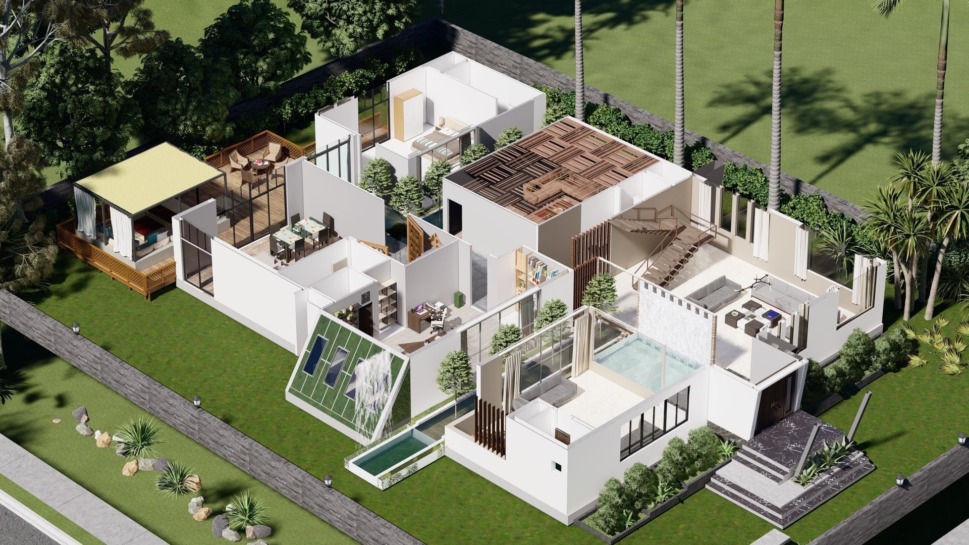 modern house fully furnished detailed model 3D model_3