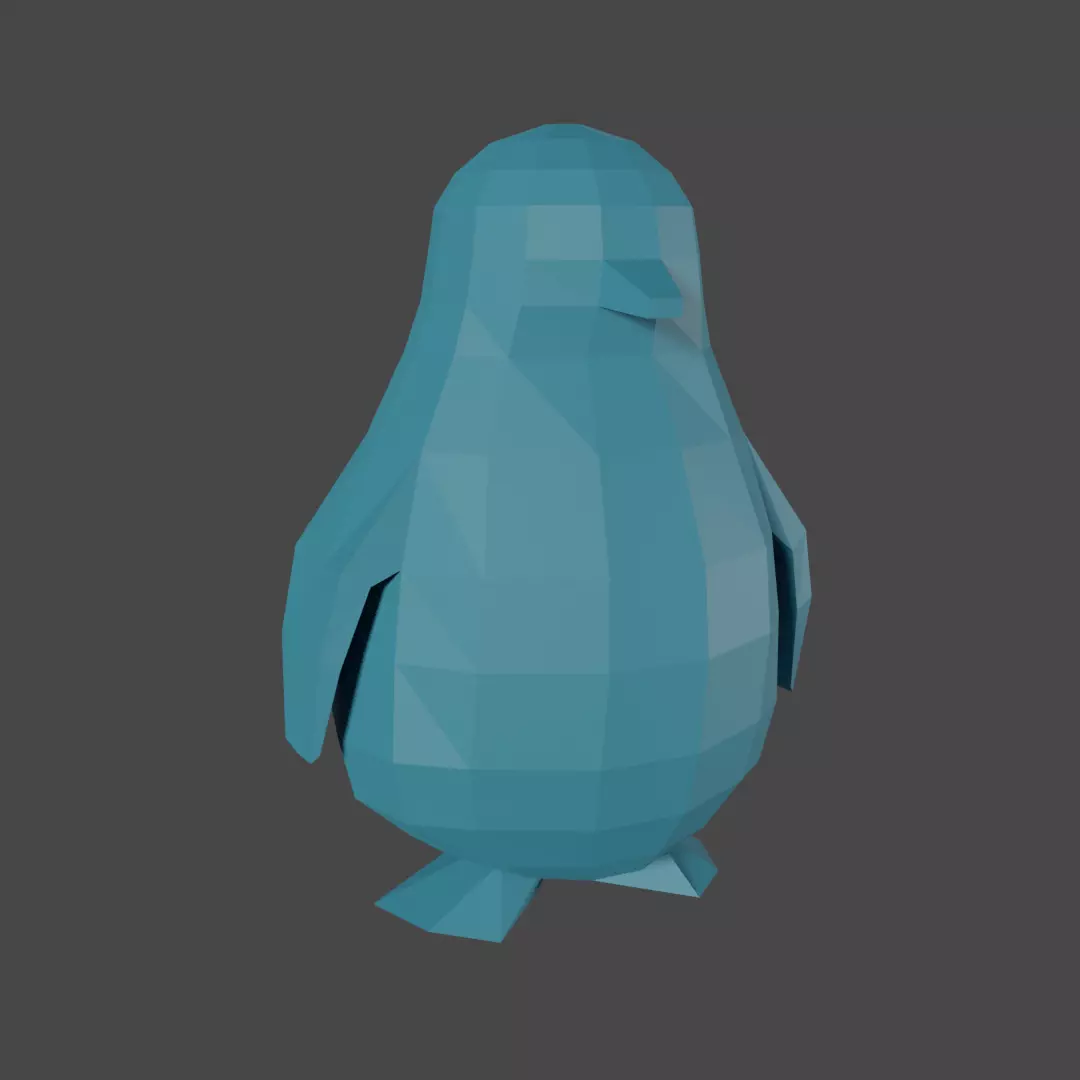 Penguin - low poly polygonal 3D print model_0
