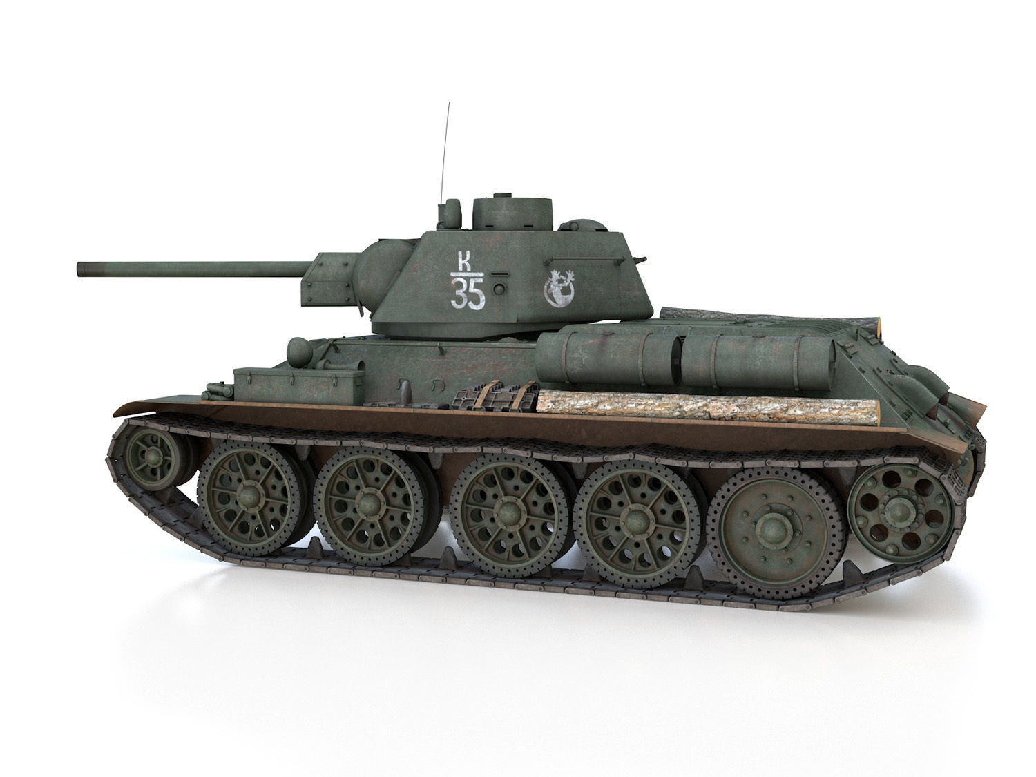 T-34-76 - Model 1943 - Soviet medium tank - K35 3D model_3