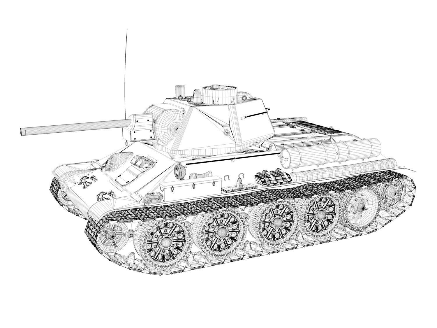 T-34-76 - Model 1943 - Soviet medium tank - K35 3D model_12